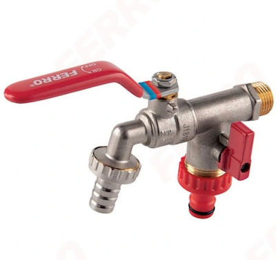 Βρύση Διπλή Μεταλλική Ferro 1/2'' | My Store