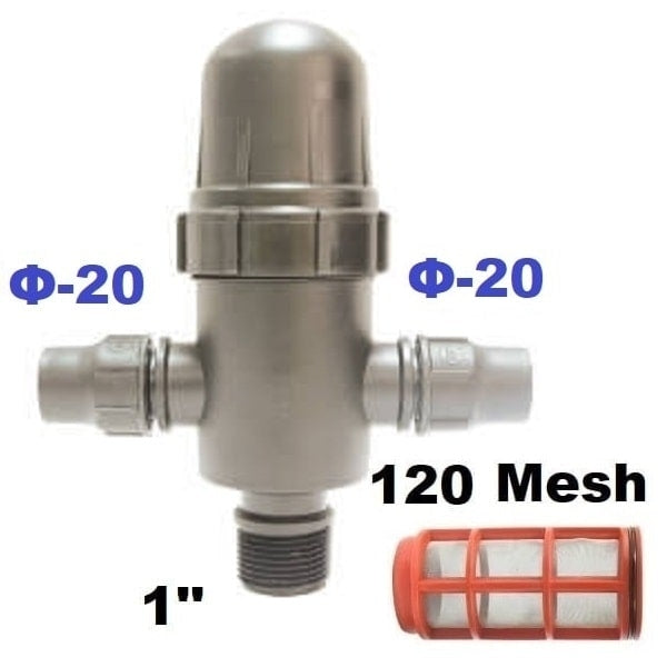 Φίλτρο Τάφ Μεγάλο Σίτας Φ20mm x 1'' x Φ20mm 120 Mesh 6Atm Palaplast | My Store
