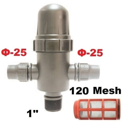 Φίλτρο Τάφ Μεγάλο Σίτας Φ25mm x 1'' x Φ25mm 120 Mesh 6Atm Palaplast | My Store