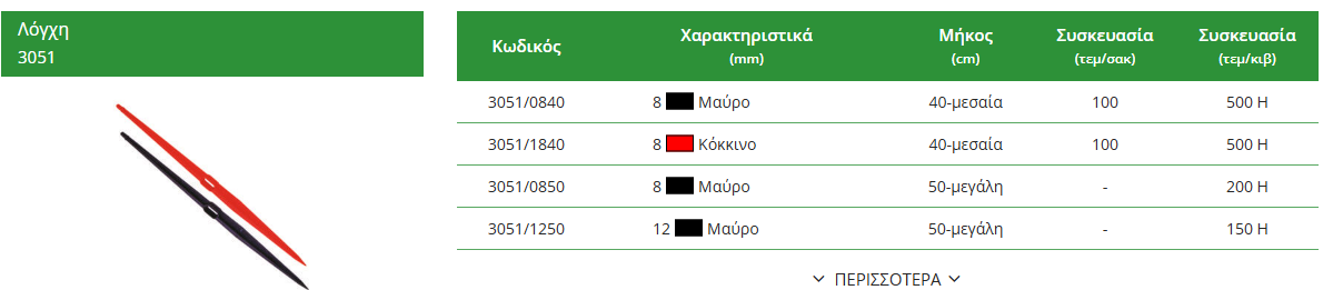 Λόγχη στήριξης μικροεκτοξευτήρα 8mm 50cm Palaplast