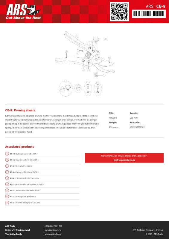 ARS CB-8 - Ψαλίδι κλαδέματος | My Store