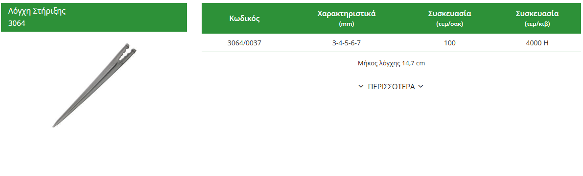 Λόγχη στήριξης σωληνακίου Φ3-Φ7mm Palaplast